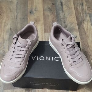 Vionic Pink Sneakers Suede Low-Top Casual